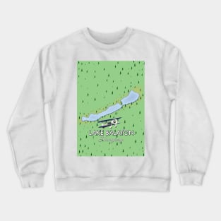 Lake Balaton Hungary map Crewneck Sweatshirt